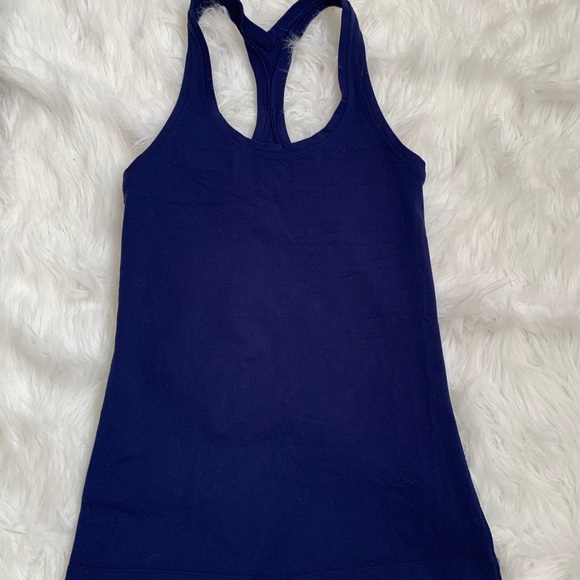 EUC LULULEMON COOL RACERBACK navy blueTANK TOP - Picture 4 of 8